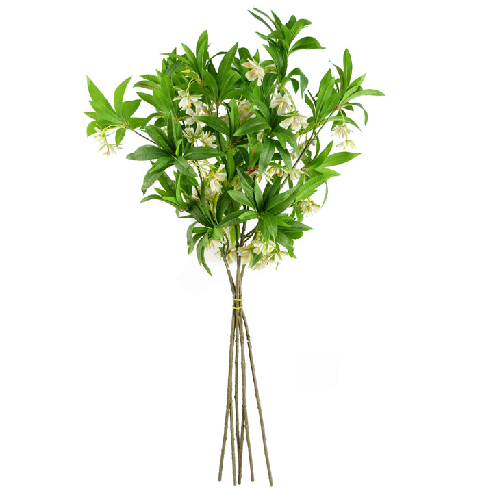 Pack 6x Artificial Foliage Hainan Elaeocarpus Stem 90cm