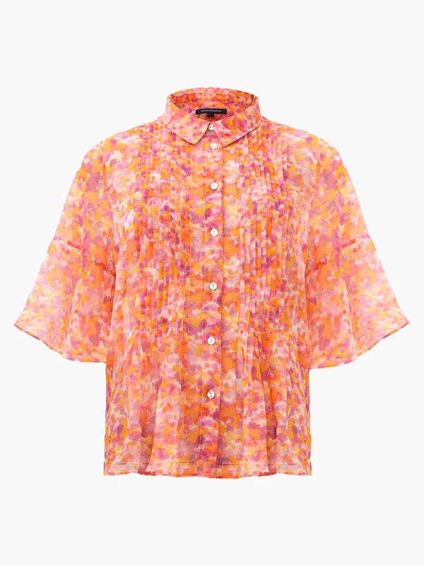 French Connection Cass Eco Hallie Persimmon Watercolour Blouse