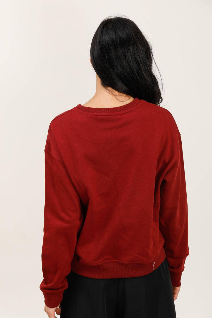 Wild Beauty Crew neck Sweatshirt Bordeaux