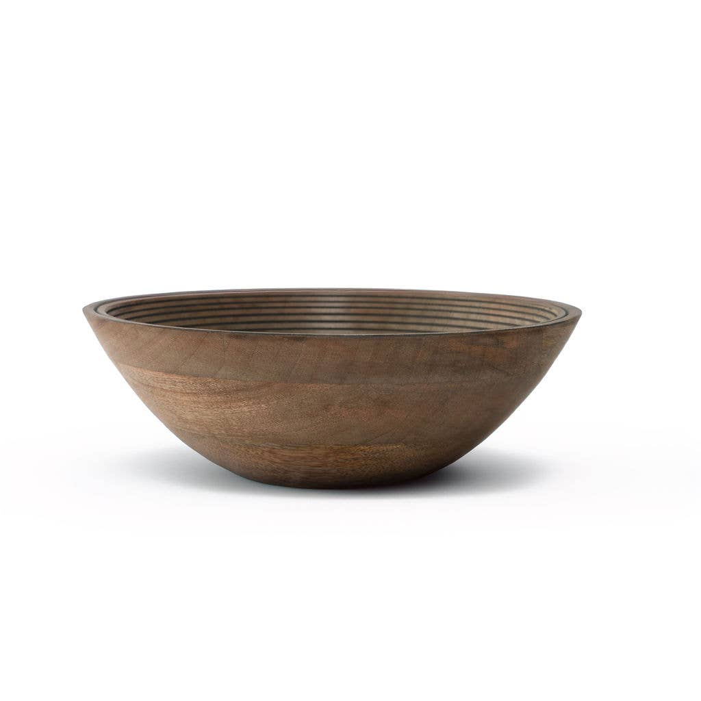 Lyon, Smooth Hand-Carved Mango Wooden Bowl: Medium