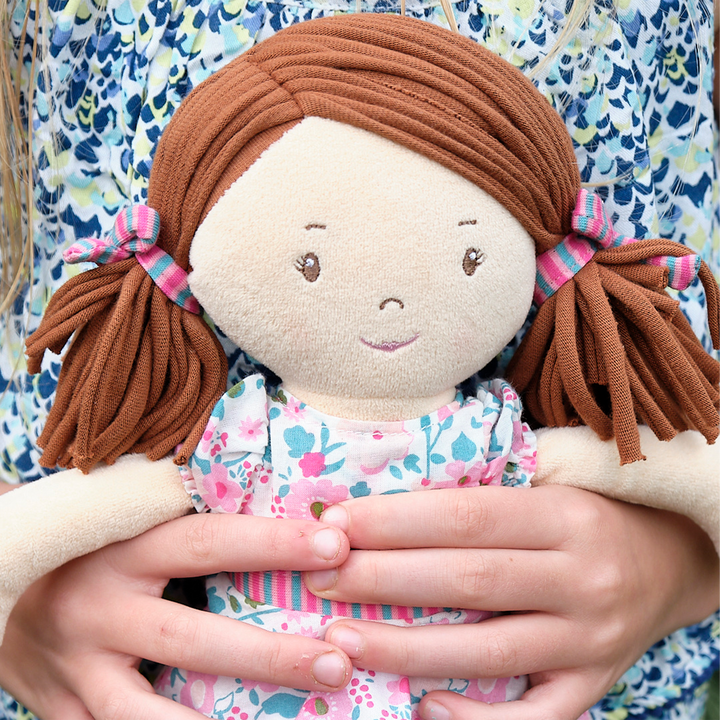 Tikiri Fabric Baby Doll – Katy with Pink &amp; Sea Green Dress