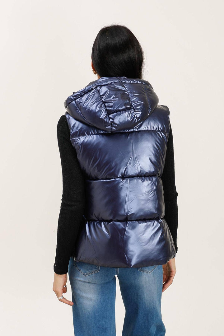 Roya Sleeveless Jacket Navy Blue