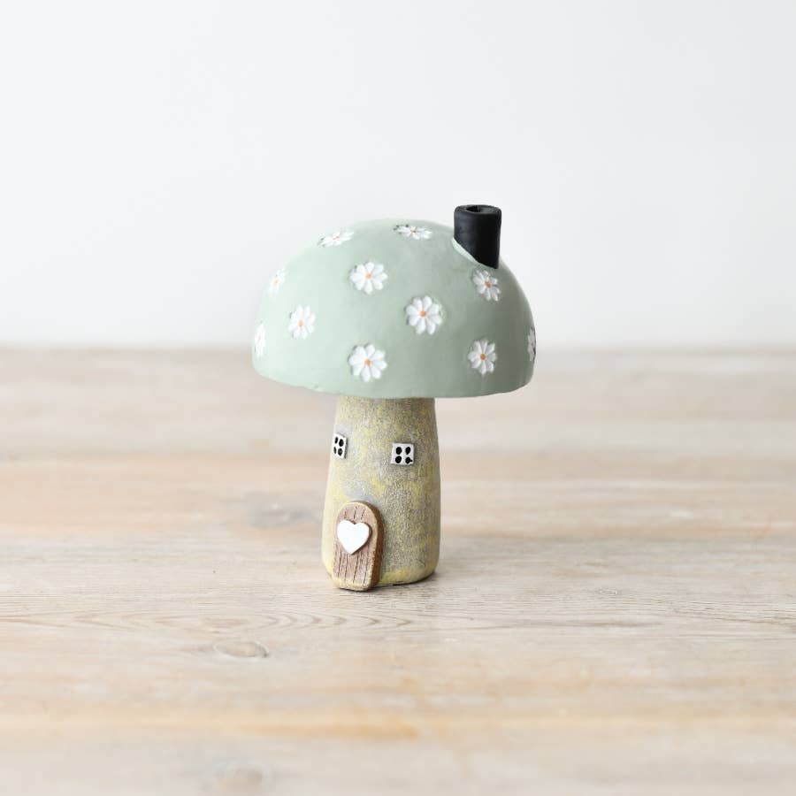 Green flower roof house ornament, 10cm