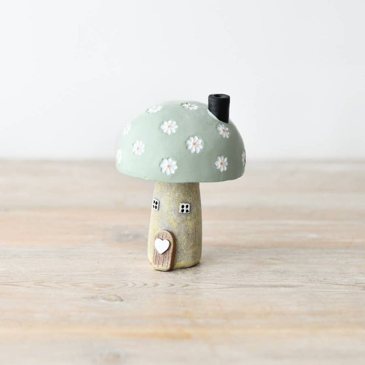 Green flower roof house ornament, 10cm