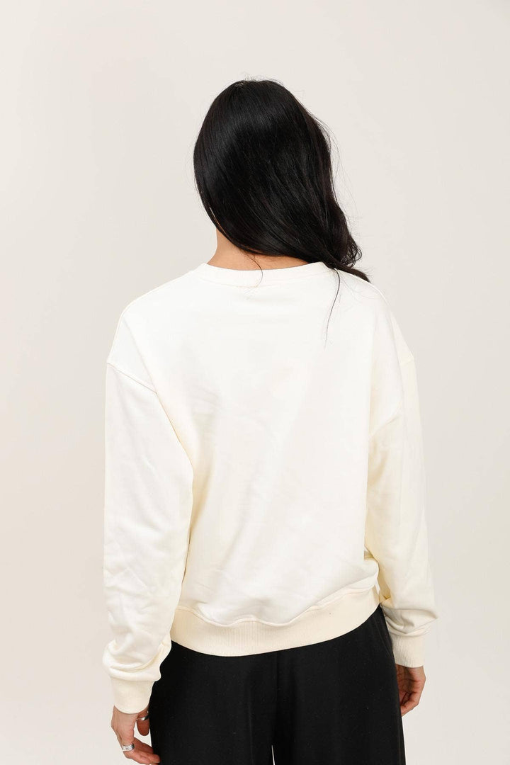 So Lovely Crew Neck Sweatshirt White