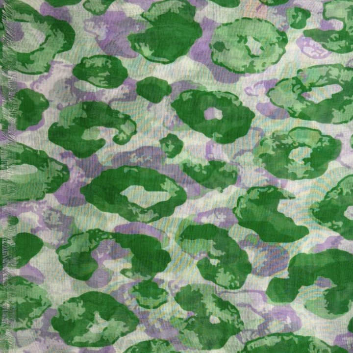 Lili Scarves Summer Leopard Print Scarf: Green