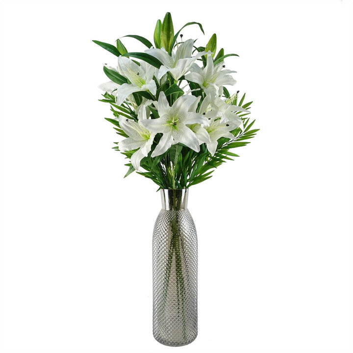 Artificial Flowers Large White Lily Stem 100cm