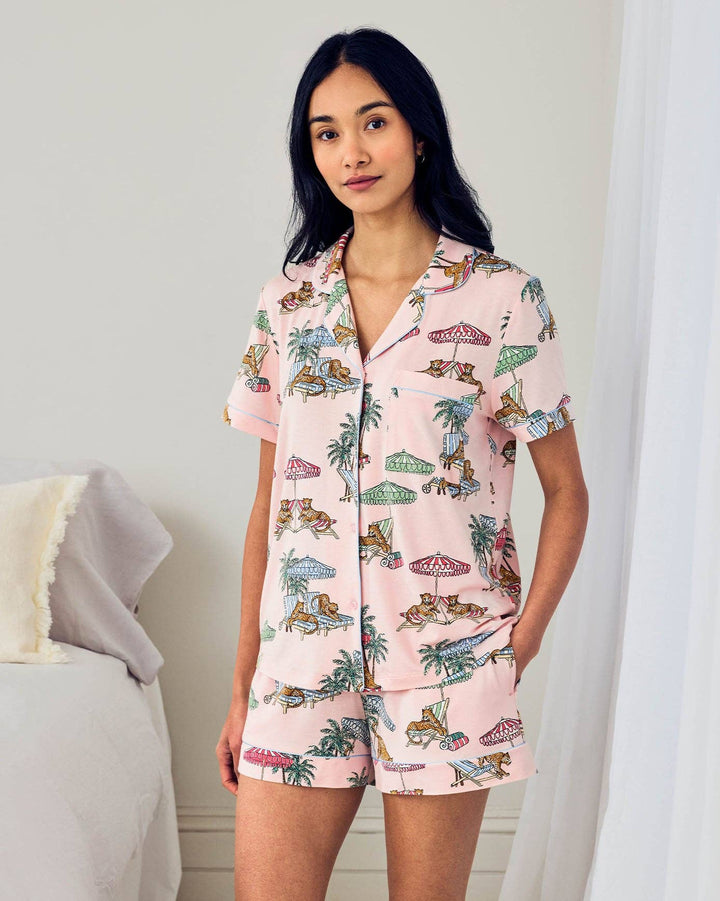TENCEL™ Modal Lounging Leopards Print Short Pyjama Set