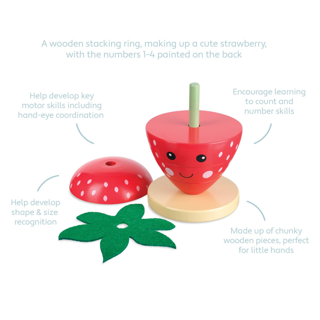 Strawberry Wooden Stacking Ring