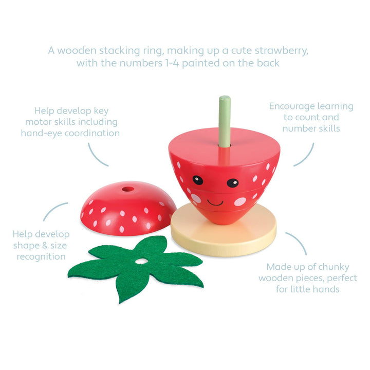 Strawberry Wooden Stacking Ring