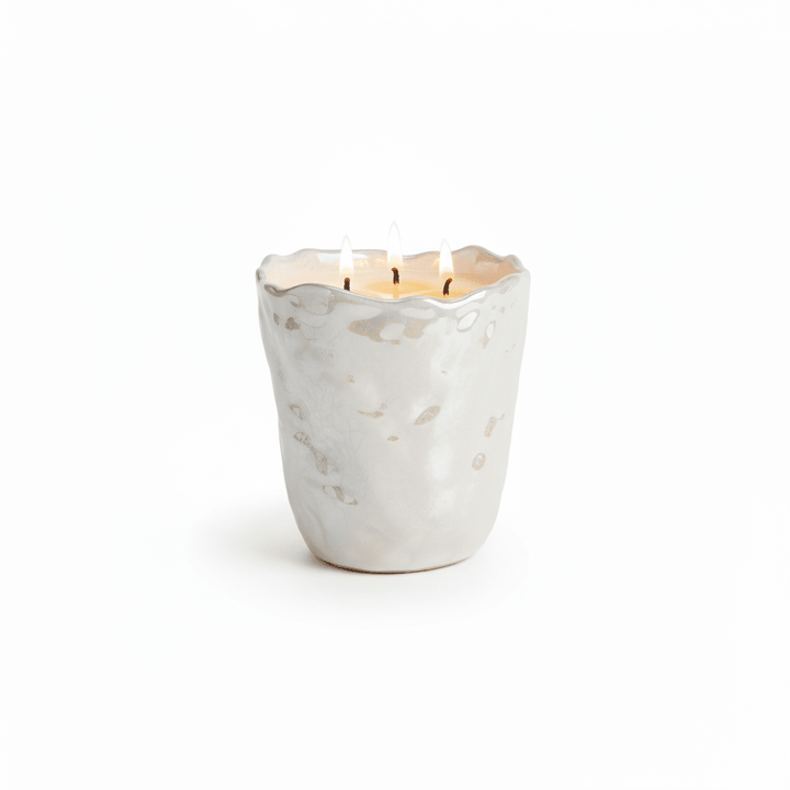 Laguna Cream Pearlescent Decorative Candle