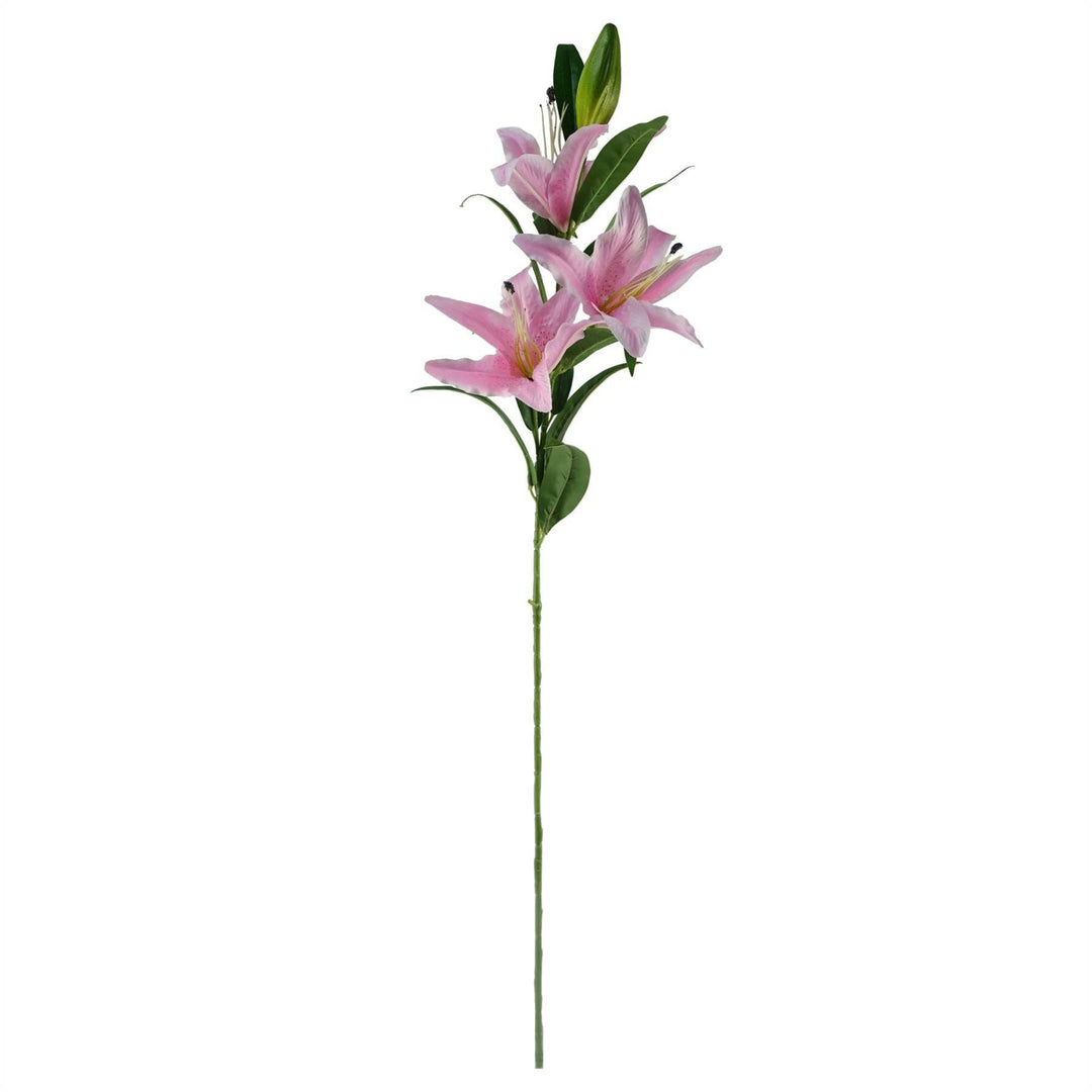 Artificial Flowers Large Pink Lily Stem 100cm