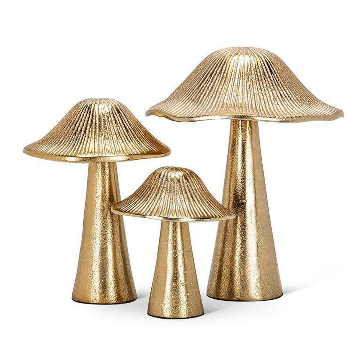 Ribbed Mushroom - Gold: Medium (6"H)