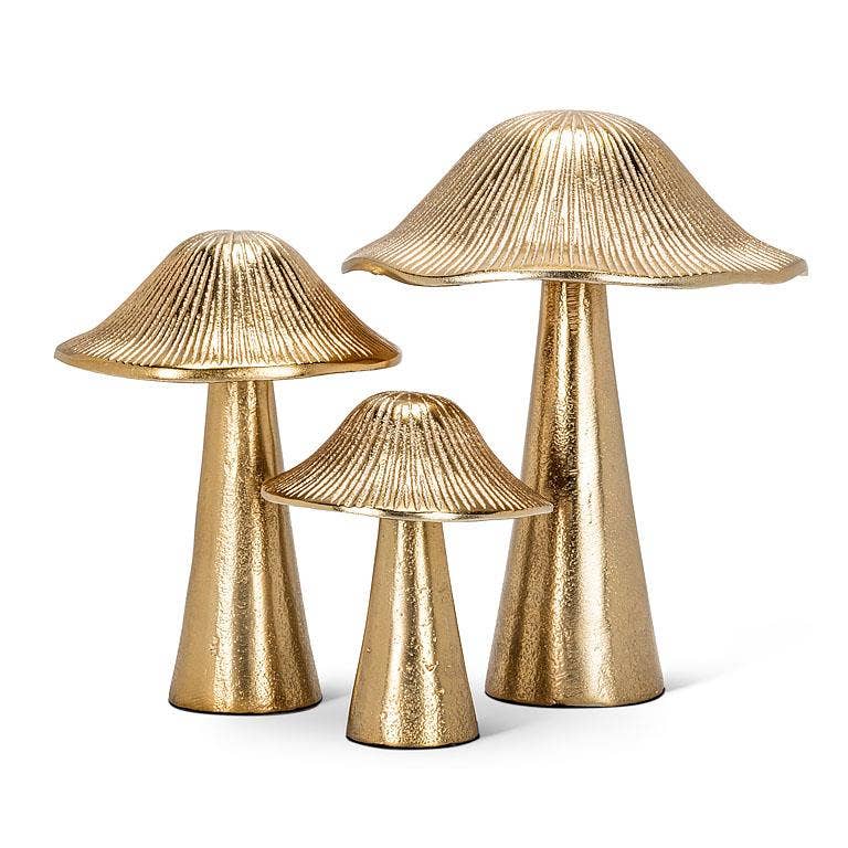 Ribbed Mushroom - Gold: Small (4"H)