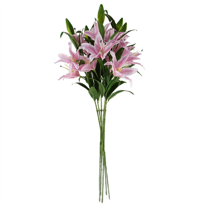 Artificial Flowers Large Pink Lily Stem 100cm