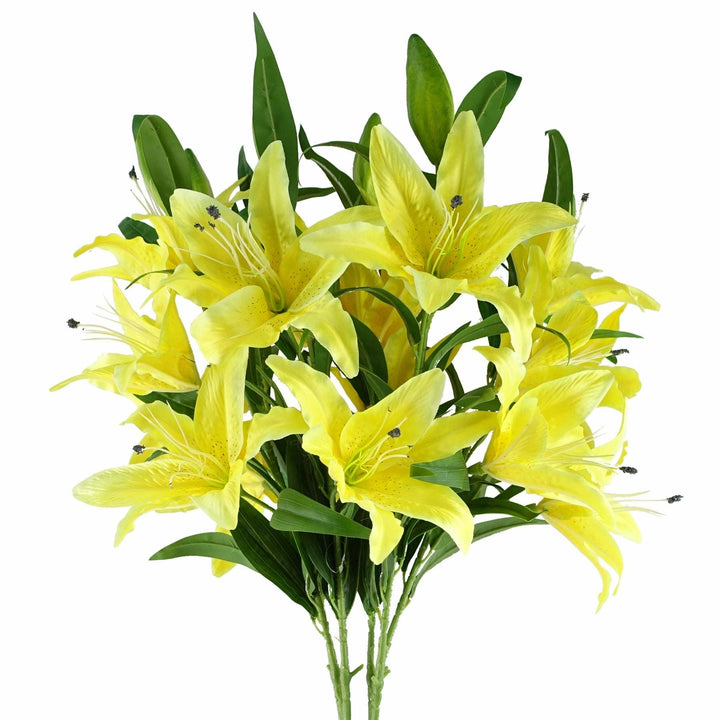 Artificial Flowers Large Yellow Lily Stem 100cm