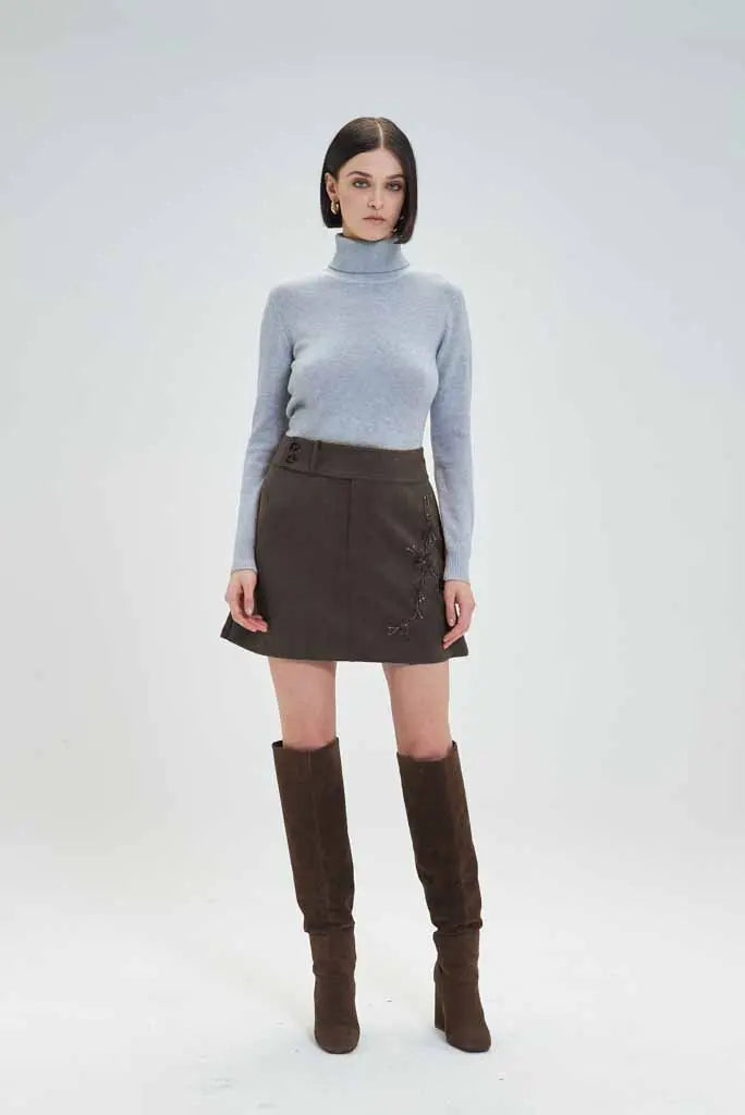 Goa Goa Caramel Coffee Brown Skirt