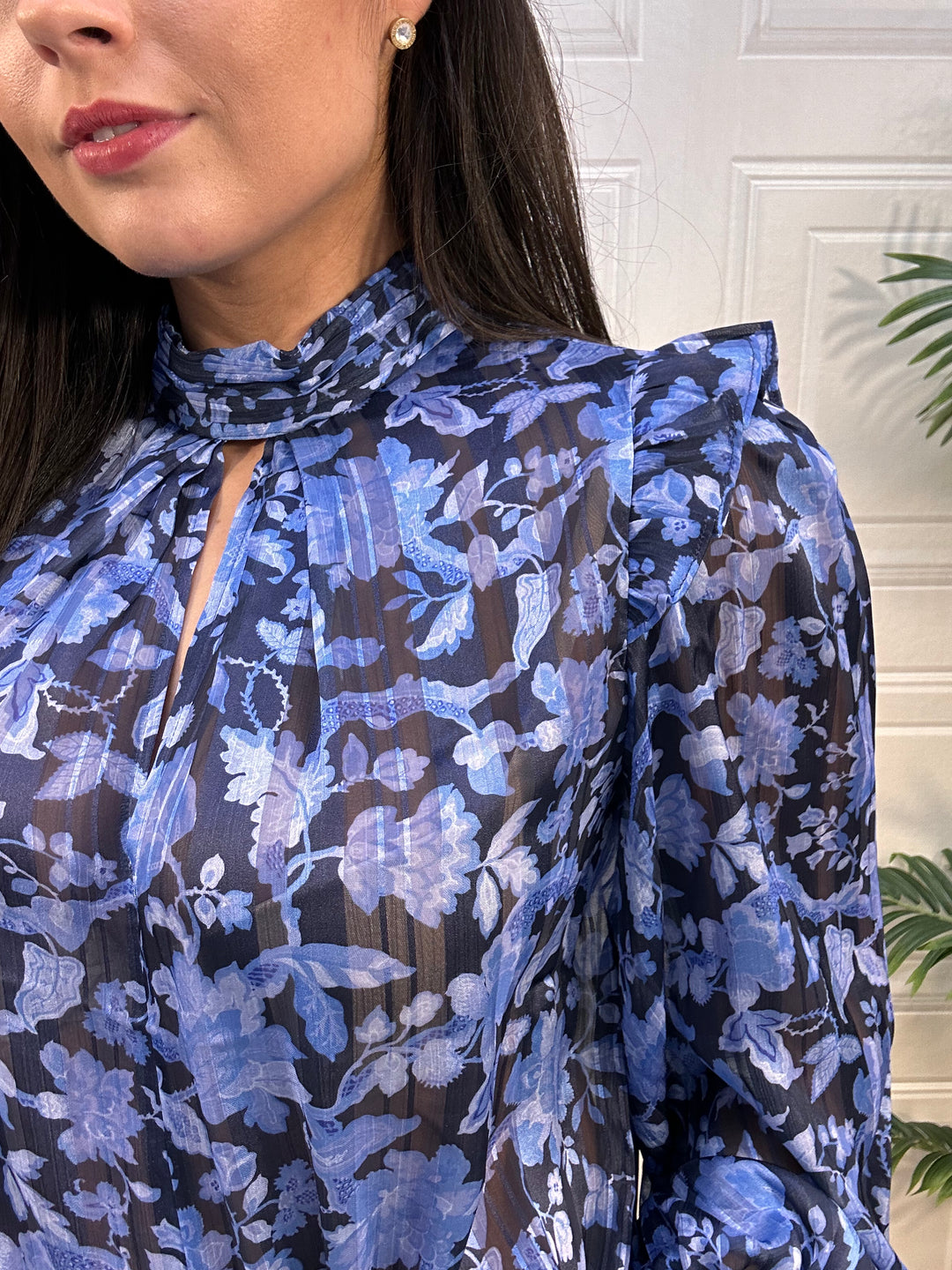 French Connection Cynthia Fauna Top Blue