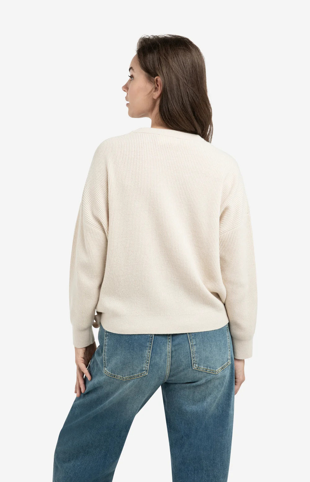 Yaya Kit Beige Melange Knitted Sweater