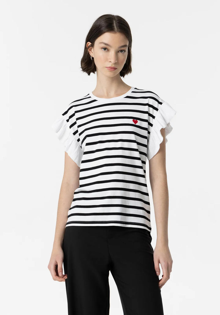 Tiffosi Sailor Black/White Stripe Top