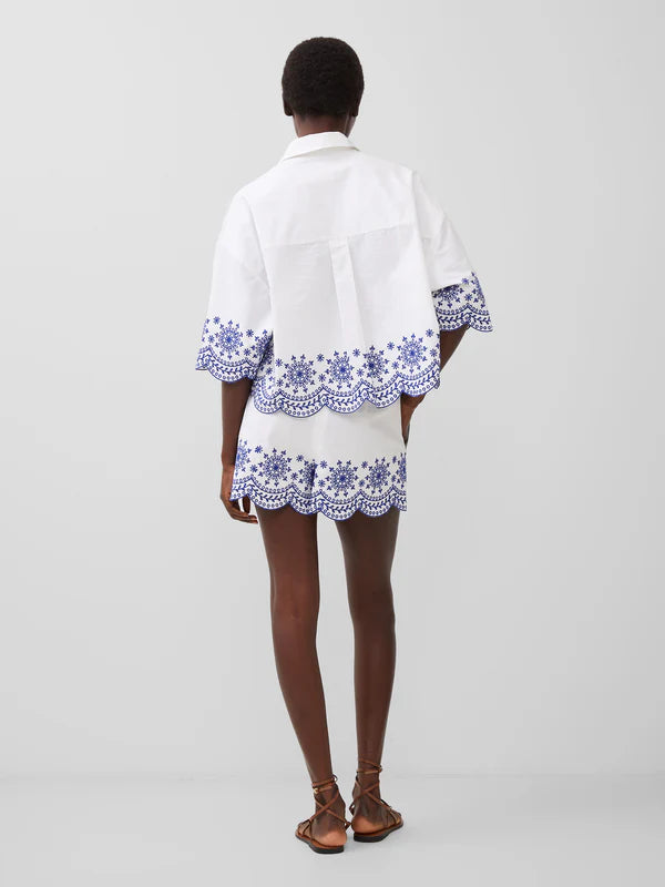 French Connection Alissa White Embroidered Shirt