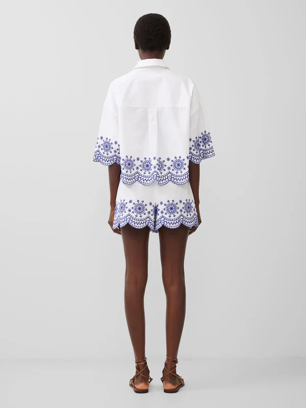 French Connection Alissa White Embroidered Shorts