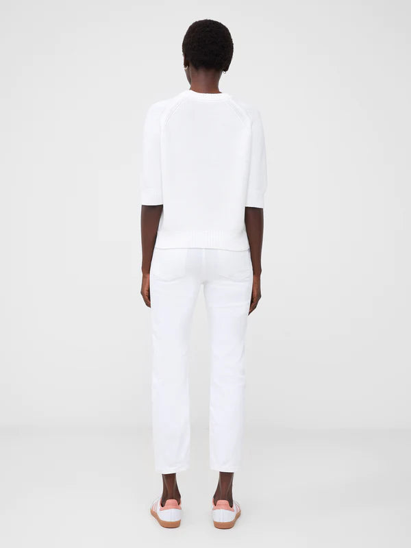 French Connection Lily Mozart Summer White Short Sleeve Jumper