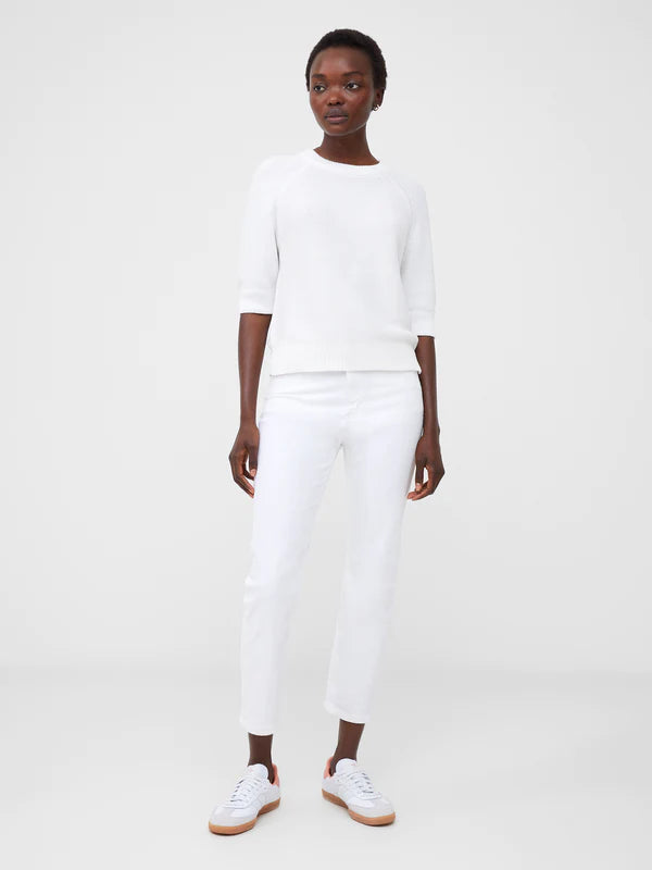 French Connection Lily Mozart Summer White Short Sleeve Jumper